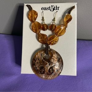 NWT East5th Earring and Necklace set, Brown